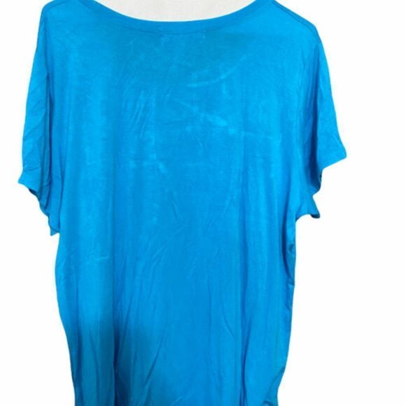 Ellen Tracy turquoise embellished T-shirt, size 1X - Picture 2 of 4